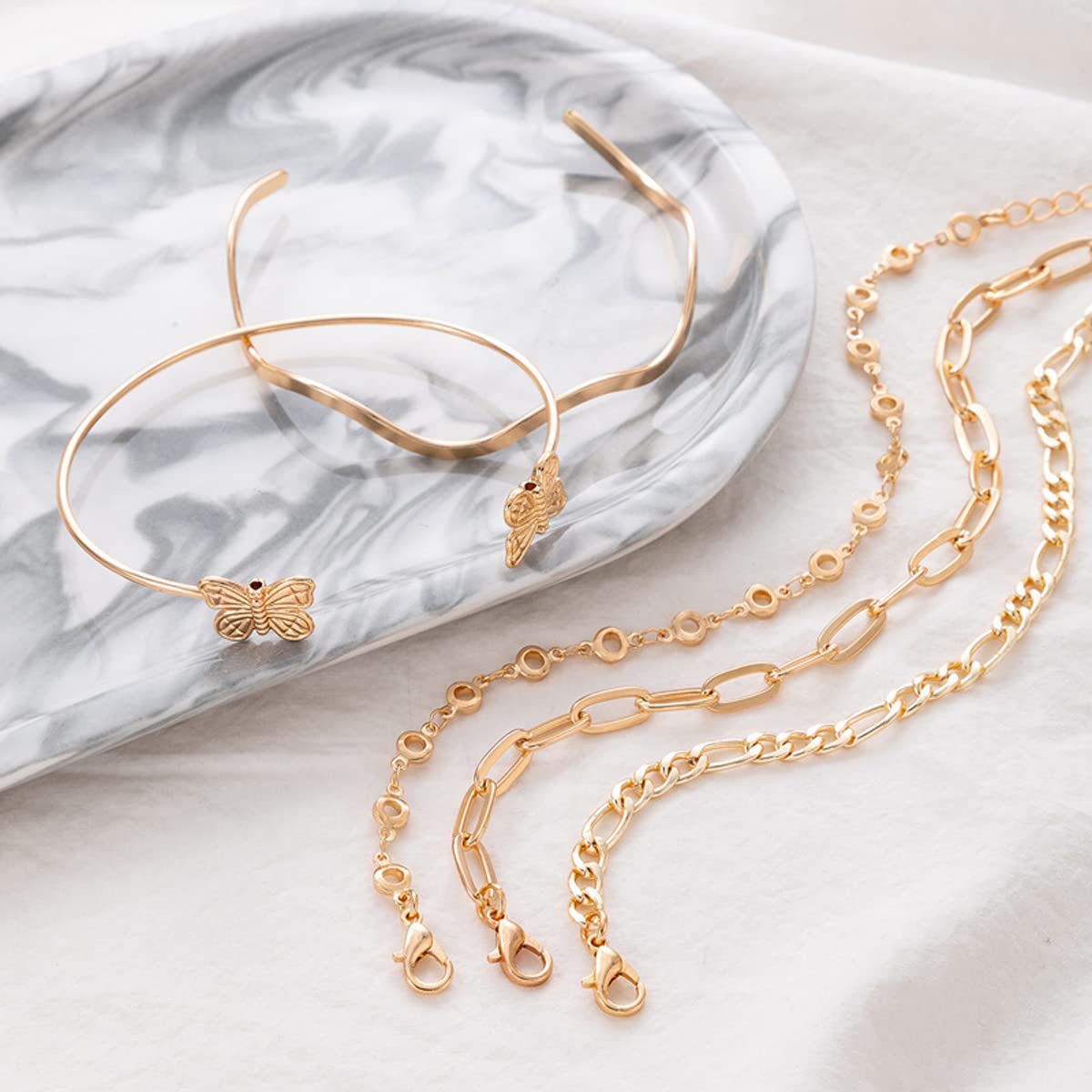 Gold-Plated Stackable Bracelet Set (CT-BNGB-49165)